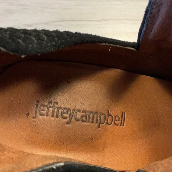 Jeffrey Campbell Cromwell Western Black Suede Snakeskin Leather Booties-Size 7.5 - Picture 10 of 16